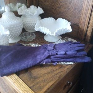 BANDOLERA Purple Lavender Suede Long Gloves size 2 small